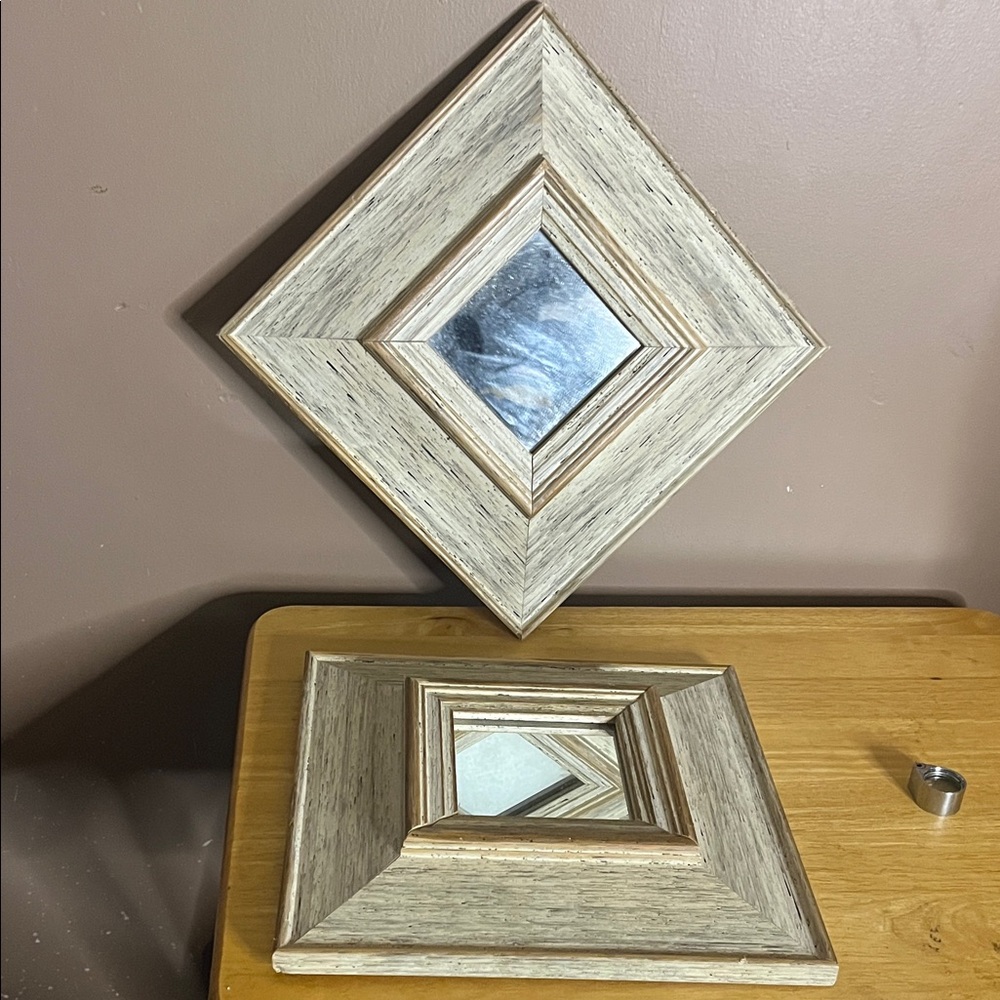 😄Weathered pine framed mirrors made in Canada